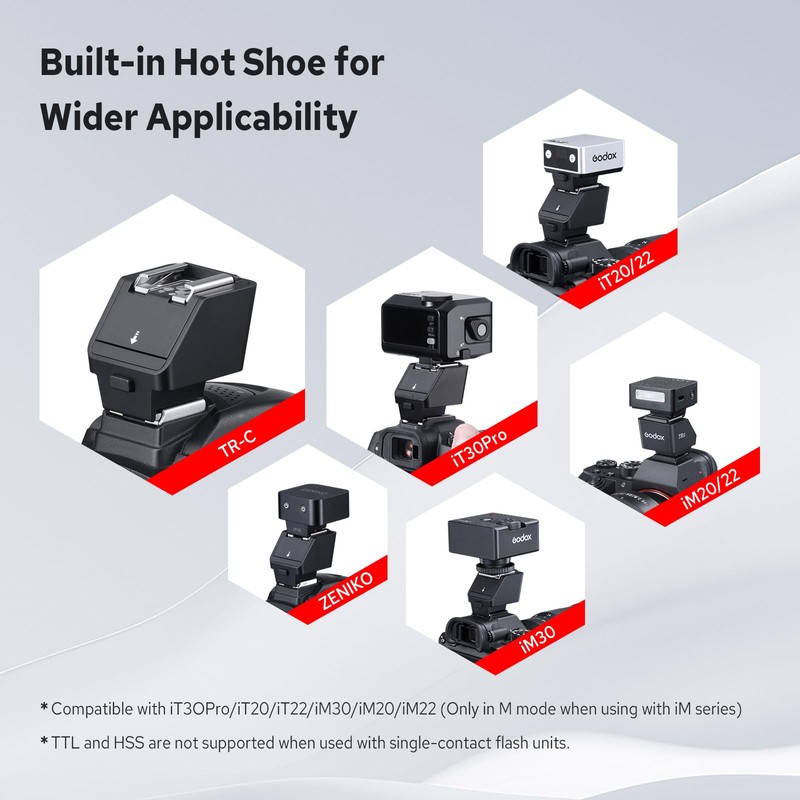 Godox TR-C TTL Hot Shoe Riser for Canon, with 6