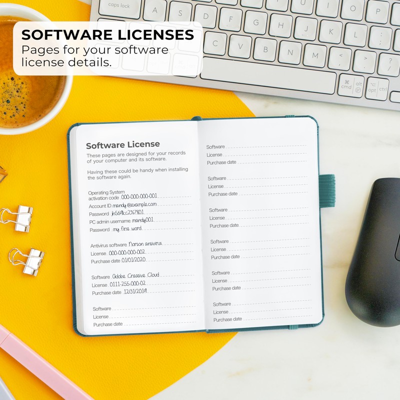 Clever Fox Password Book Pocket – Small Internet Address &