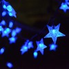 Abkshine 120 LED Blue Solar Star String Lights, Waterproof Solar