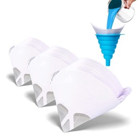 Terberl 150Pack 100 Micron Paint Strainers Paint Filter Paint Cones with 1 Pcs Silicone Funnel, 100 Micron Paint Filter with Fine Nylon Mesh - Automotive, Spray Guns, Arts Craft