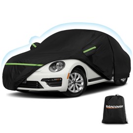 for New Beetle Car Cover Waterproof All Weather Heavy Duty Protection Outdoor Light Shell Full Car Covers Windproof with Driver Side Zipper Compatible with 1998-2025 Volkswagen New Beetle(Up to 194")