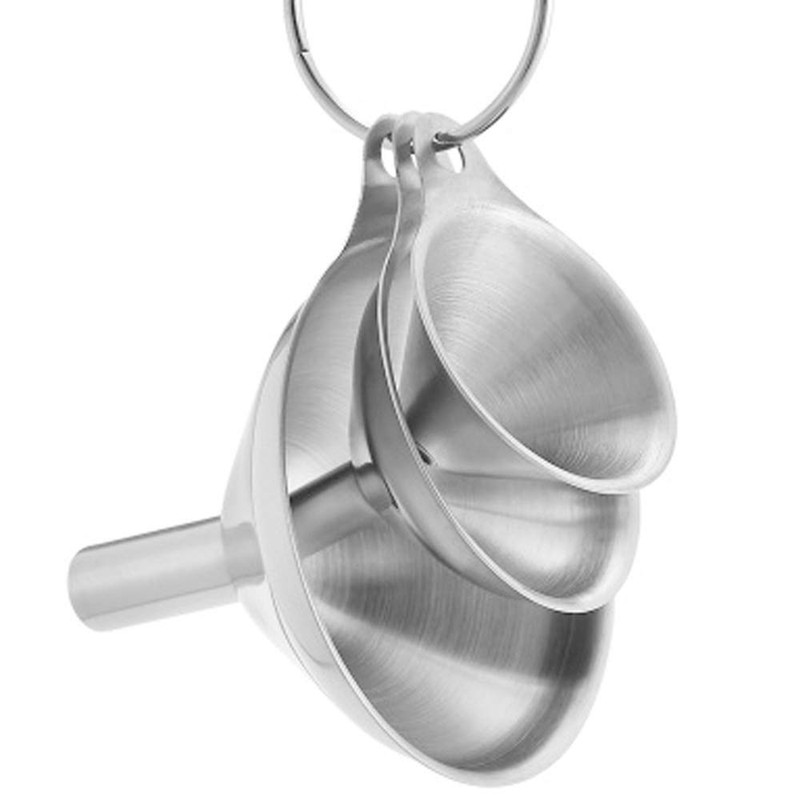 Stainless Steel Funnel, Small, 3 Pieces, Stackable Small Funnel, Stainless