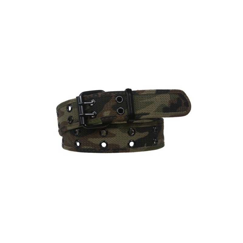 Double Hole Grommets Canvas Web Belt, Camouflage | l (35"~37"