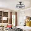 Crystal Farmhouse Drum Semi Flush Mount Close to Ceiling Lamp