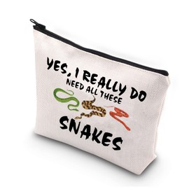 PLITI Snake Lover Gifts Snake Makeup Bag for Women Girls Yes I Really Do Need All These Snakes Funny Snake Travel Pouch(Need All snakesU)