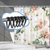 Top-spring Shower Curtain Hooks Black Plastic Shower Curtain Rings, Drop