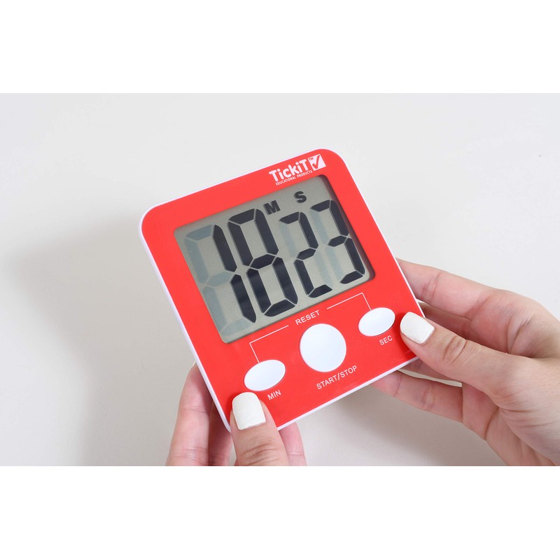 TickiT 92077 Jumbo Timer - Red - Digital Timer with