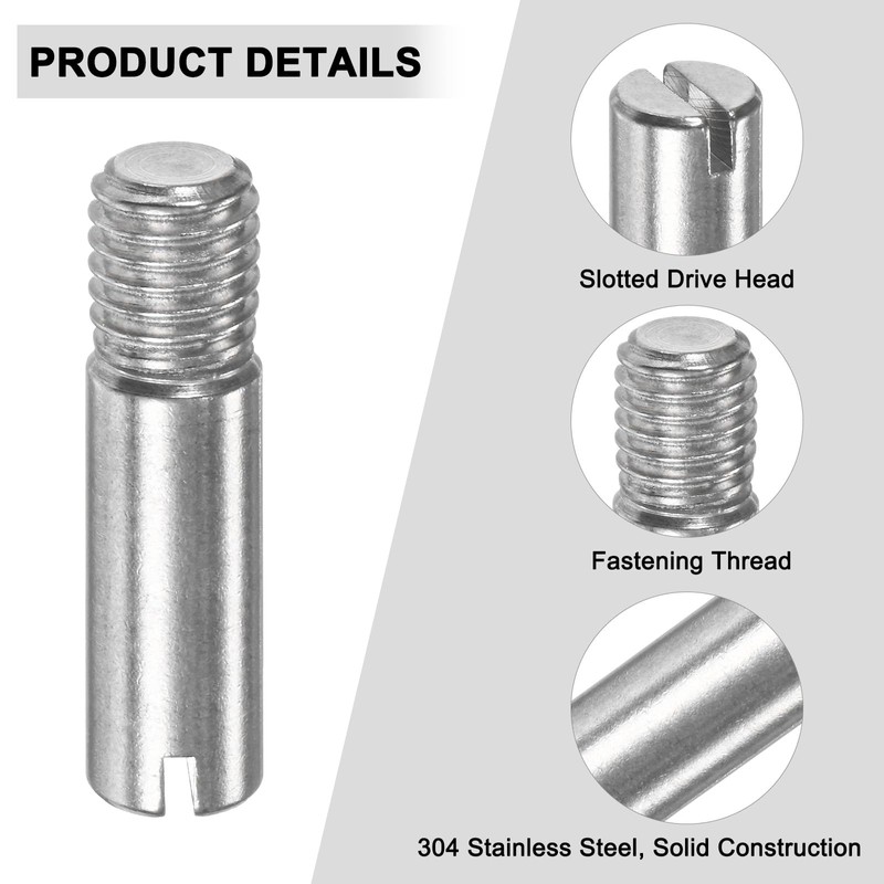 M METERXITY 10-Pack M8 x 30mm Slotted Cylindrical Pin Dowel,