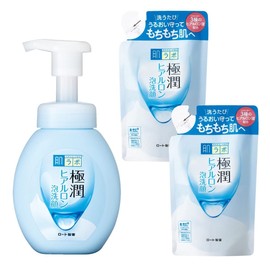 Hada Lab Gokujun Hyaluronic Foam Face Wash, 1 Main Unit + 2 Refills