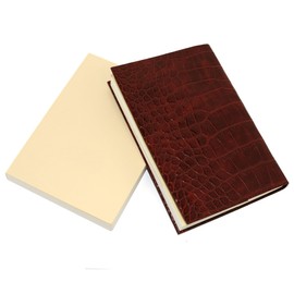No Care Required Recycled Leather Book Cover, Almost Daily Notebook, Paperback Version Compatible Size (Embossed Croco Bordeaux)