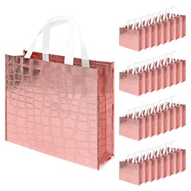NOAH & EMMA 40 Pcs Reusable Glossy Gift Bag Shopping Bag Non-woven Tote Bag with Handle Foldable Party Favor Gift Bags for Wedding, Party, Birthday