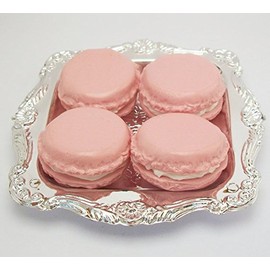 Pink Macarons Set of 4 with Tray for 14 inch and 18 Inch Dolls American Girl, Journey Girls, Our Generation, Madame Alexander, Wellie Wishers, Hearts for Hearts, Glitter Girls Doll Food