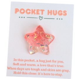 Red Glitter Star Pocket Hug Gift, Long Distance Relationship Gift, Tween Girl Gift, Christmas Stocking Stuffer, Birthday Party Lootbag Favor, Teenage Girl Gift, Gift for Girlfriend