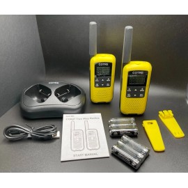COTRE Walkie Talkies Two Way Radios Up to 32 Miles Long Range USB Rechargeable- Yellow