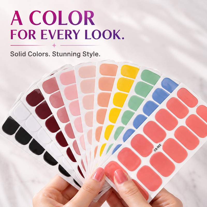 Semi-Cured Gel Nail Strips for DIY Manicure – 14/16 Full-Cover