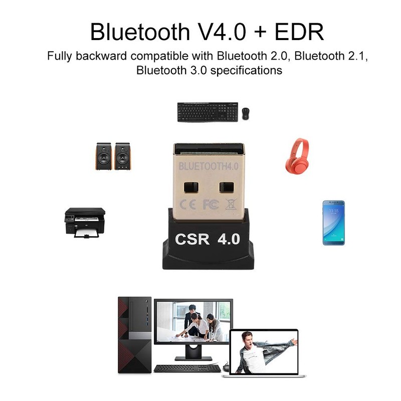 USB Bluetooth Adapter, 3Mbps EDR Dual Mode Bluetooth Dongle, CSR4.0