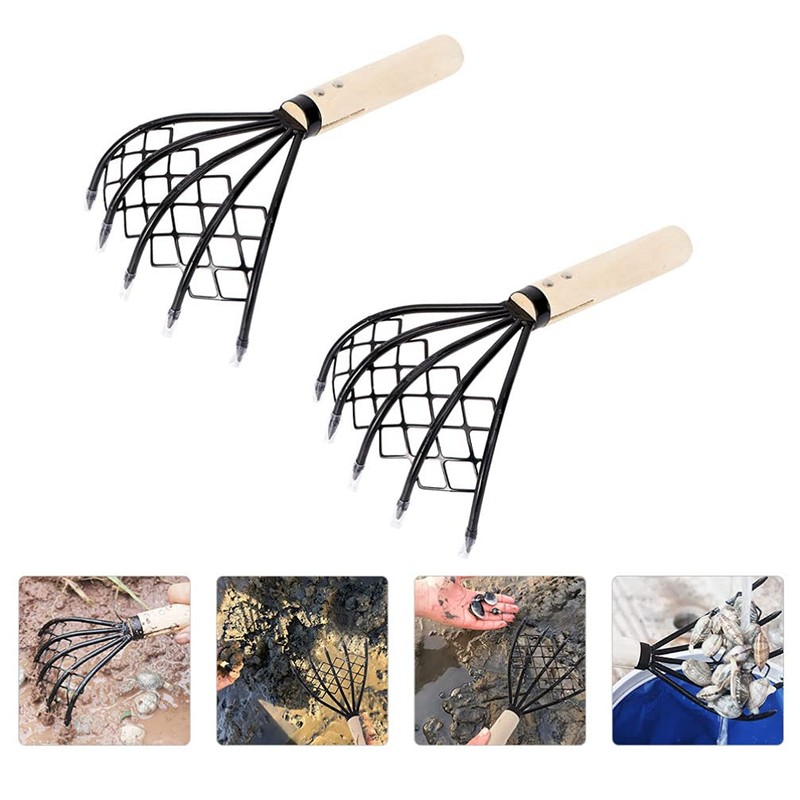 YARDWE Claw Rake Hand Rake Clamming Claws Shell Clam Digger