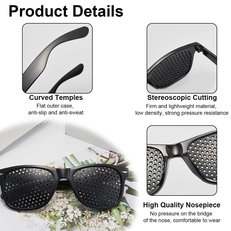 Ruayia Pack of 2 Grid Glasses, Eye Trainer Hole Glasses