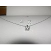 DIVINE ELEGANCE STERLING SILVER & CZ'S SOLITAIRE EARRINGS & NECKLACE