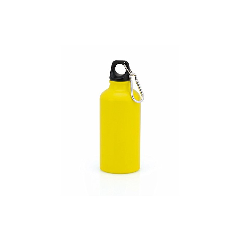 Aluminium Drinking Water Bottle with Screw cap and Carabiner, 400ml
