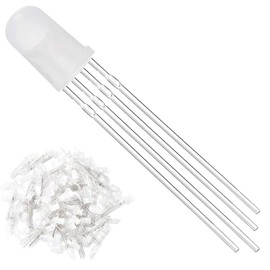 Youmile Lot 100 Pack 5mm Tri-Color 4 PIN Common Anode RED BLUE RGB LED Light Emitting Diode