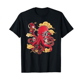 Octopus Aesthetic Japanese Culture Tokyo asian Art T-Shirt