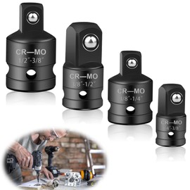 4 Piece Socket Adapter Set, Impact Socket Adapter, Adapter Set for Ratchets 1/2 to 3/8, 3/8 to 1/2, 1/4 to 3/8, 3/8 to 1/4, for Socket Wrenches Nut Ratchets