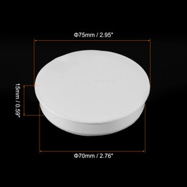 PATIKIL 70mm OD Pipe Hole Plugs, 1 Pack Round Fencing Post Tubing Insert Cover Pipe End Cap for Pipeline Protection, White