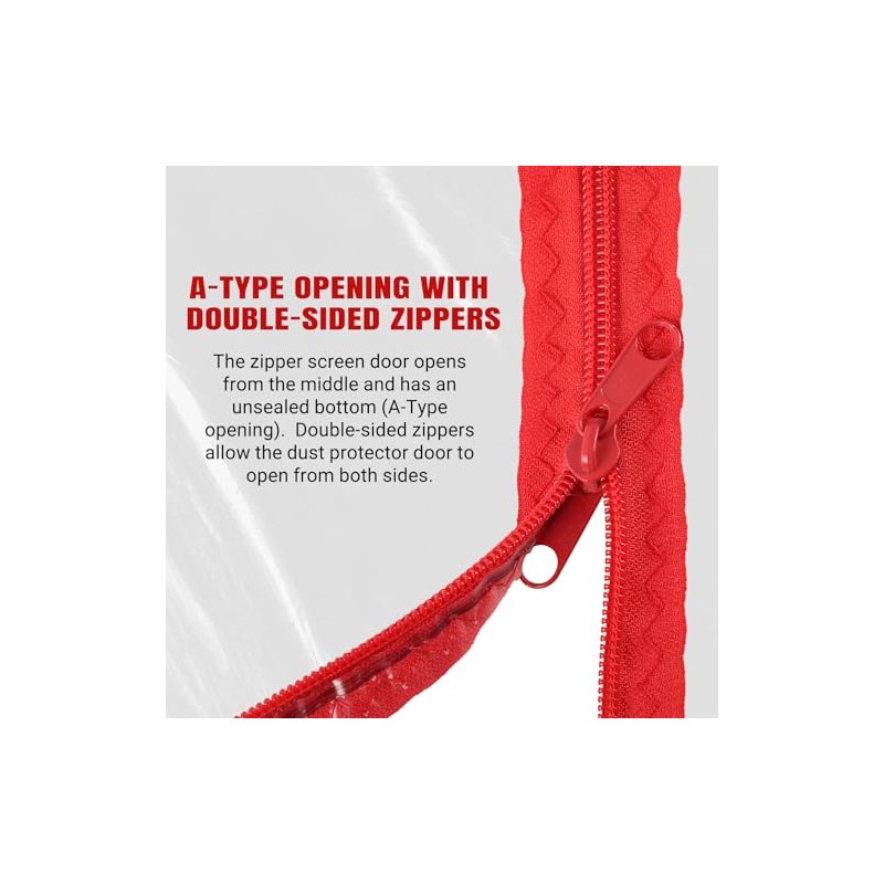 CALPALMY (3-Pack) Plastic Zipper Door Dust Protector, 4 ft x