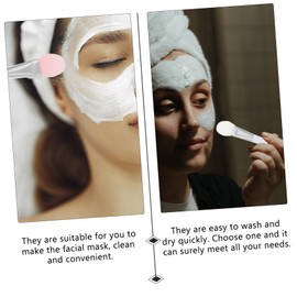 Baluue 3pcs Double- Brush for Skincare Soft Bristles Applicator Transparent for Facial Masks Beauty Treatments