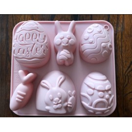 EASTER EGG EASTER BUNNY RABBIT SILICONE FONDANT CHOCOLATE CANDY SOAP CANDLE MOLD