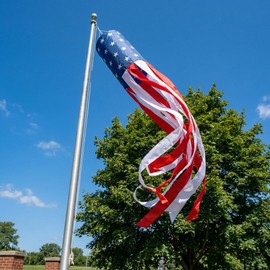 2 Packs 40 Inch American Flag Windsock - Heavy Duty USA Patriotic Wind Sock for Outdoor Hanging US Stars Stripes Red White Blue 4th of July Memorial Day Veterans Day Decorations for Porch Yard Garden