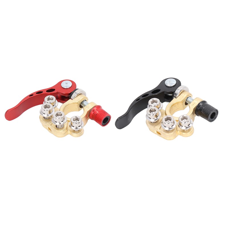 2Pcs Battery Terminal Connectors Car Disconnect 4 Way Positive Negative