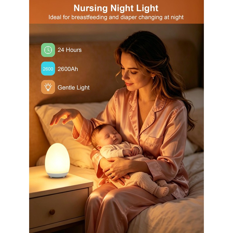 kismee Children's Night Light, Bedside Lamp with Touch Control, Dimmable,Timer
