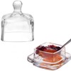 ZOOFOX 2 Pack Glass Butter Dish, Small Glass Butter Keeper