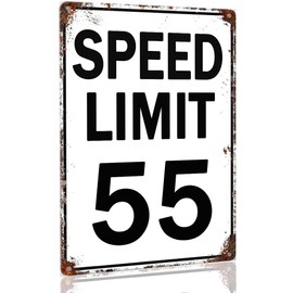 OJINDAXIN Speed Limit 55 Signs Metal 8x12 Inch Decorative Signs for Traffic, Retro Style, Color2
