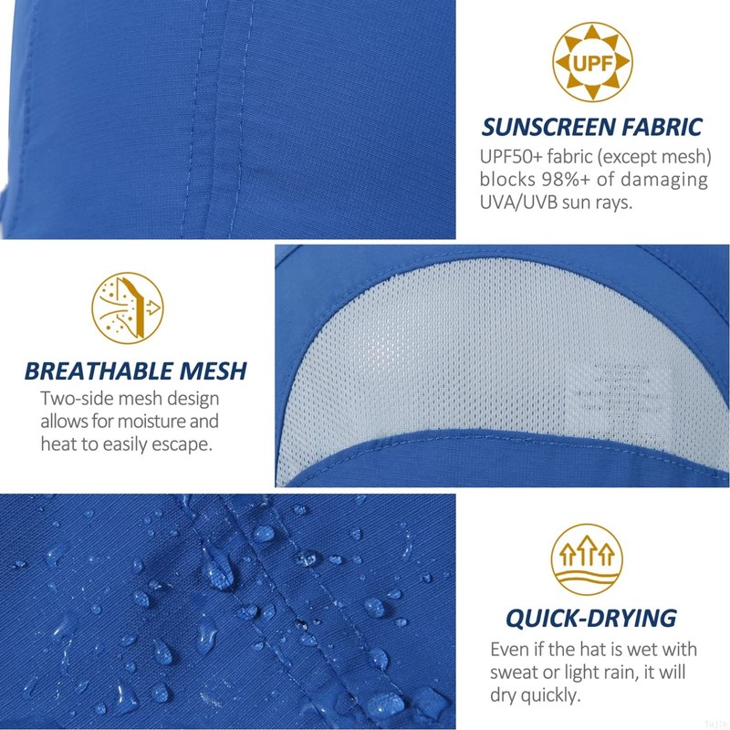 GADIEMKENSD Quick Drying Breathable Running Outdoor Hat Only, blue