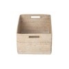Loma Rectangular Rattan Storage Basket with Cut-Out Handles - White-Wash