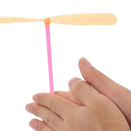 Warmhm Pack of 40 Hand Pushing Bamboo Dragonfly Helicopter Toys for Flying Outdoor Toys Children's Gift Children's Toy