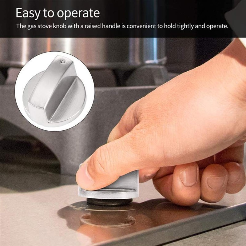 HARLUE 6Pcs Cooker Knobs,6mm Gas Stove Knobs Stove Replacement Metal