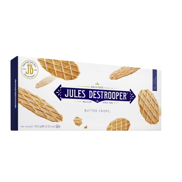 Jules Destrooper Butter Crisps, Belgian Butter Biscuit, 100% Natural Ingredients, Perfect Treat for Gift or Hamper, Pack of 5 x 100 g
