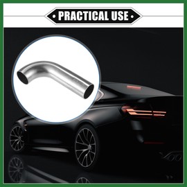 Motoforti 2 Pcs Bend Elbow Pipe Tube, 0.75" OD 3.15" 1.57" Leg 90 Degree DIY Exhaust Pipe Intercooler Air Intake Tube for Car Truck Durable 304 Stainless Steel Silver Tone Long-lasting