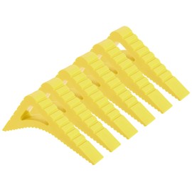 sourcing map 6 Pcs Door Stoppers for Bottom of Door, 0.83 inch Door Stops, Rubber Door Stopper Wedge, Window Stopper Door Gaps Sturdy Stackable, Yellow