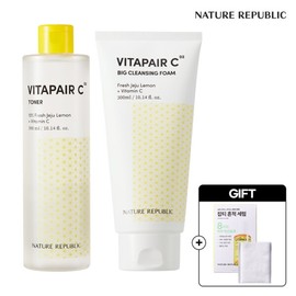 Nature Republic (현대Hmall)네이처리퍼블릭/미백 SET 비타페어C 토너 + 빅 폼클렌징 300ml+ 증정 화장솜 (Naver Hmall) Nature Republic/Whitening SET Vita Fair C Toner + Big Foam Cleansing 300ml + Complimentary Cotton Pads