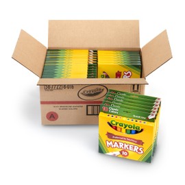 Crayola Classic Broad Line Markers, 10 Count, Case of 24