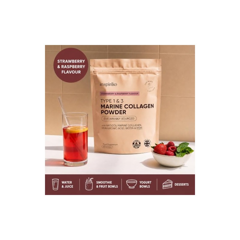 Inspiriko Marine Collagen Powder for Women, Hydrolized Collagen Peptides