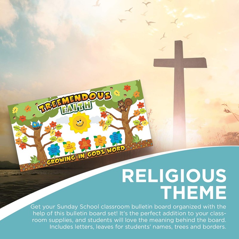 Fun Express Treemendous Faith Bulletin Board Set - 115 Pieces