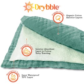 Drybble Bandana Bibs – Waterproof Lining Organic Cotton Drool Bib – Adjustable Bibs for Adults and Children, Snap Closure (Rosé All Day, Adult)