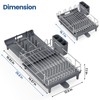 NTD Expandable Dish Drying Rack for Kitchen Counter, 16.7"-26.8", Gray
