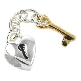 Queenberry Sterling Silver Key to My Heart Love Lock Key Dangle Bead For European Charm Bracelets